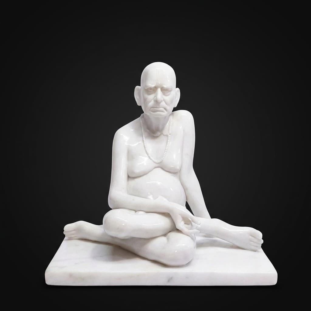 Exquisite Hand-Carved Swami Samarth Stone Statue