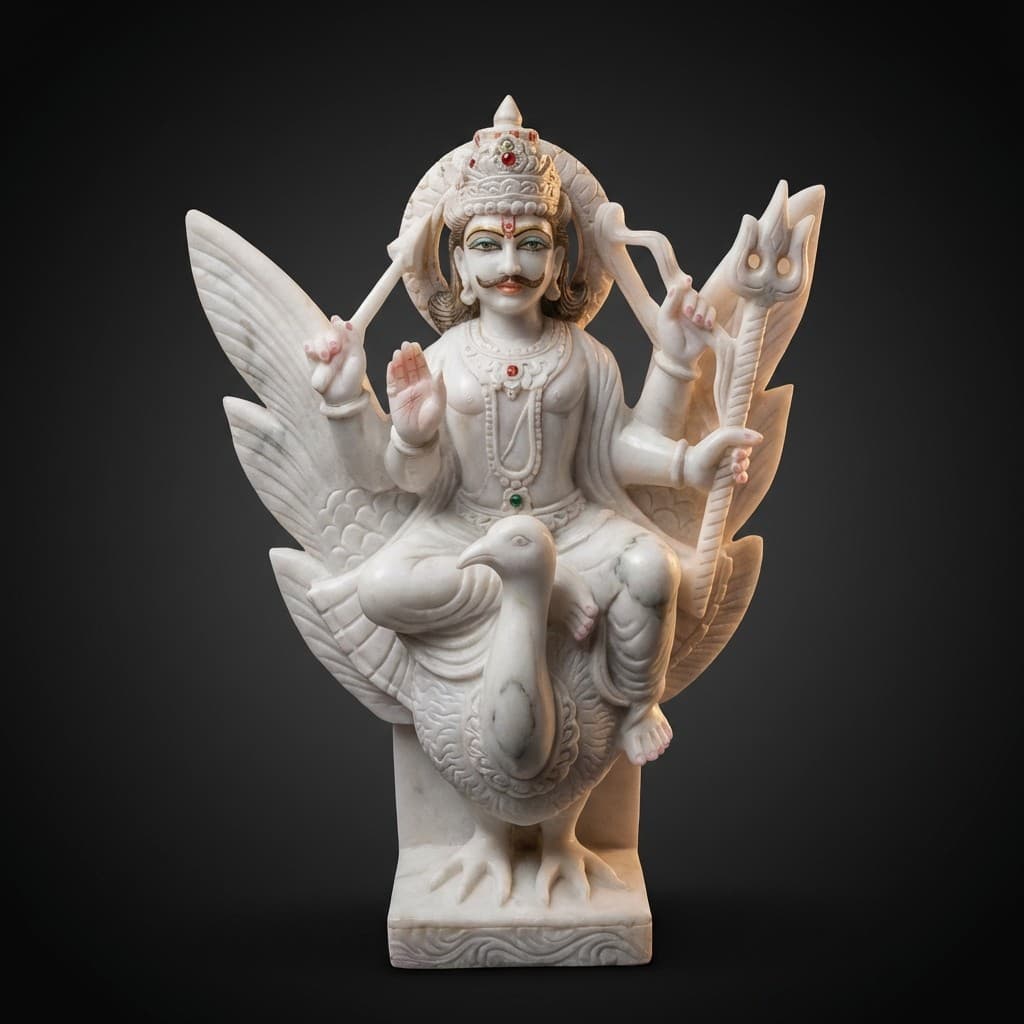 Exquisite Handcrafted Shani Dev Stone Idol for Home Temple