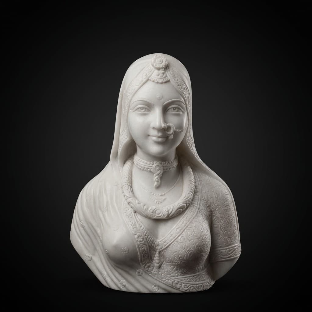 Handcrafted Bani Thani Stone Sculpture - Traditional Indian Art - hero-light