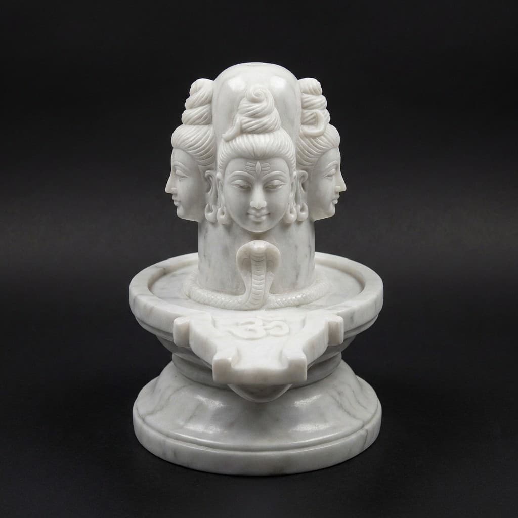 Exquisite Hand-Carved Panchmukhi Shivling Stone Sculpture