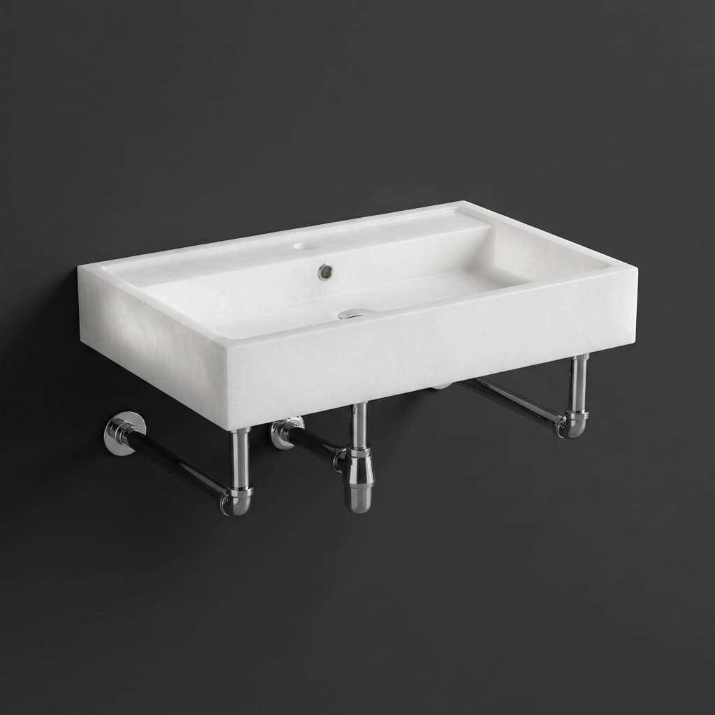 Artisan Crafted Minimalist Wall Mount Stone Basin