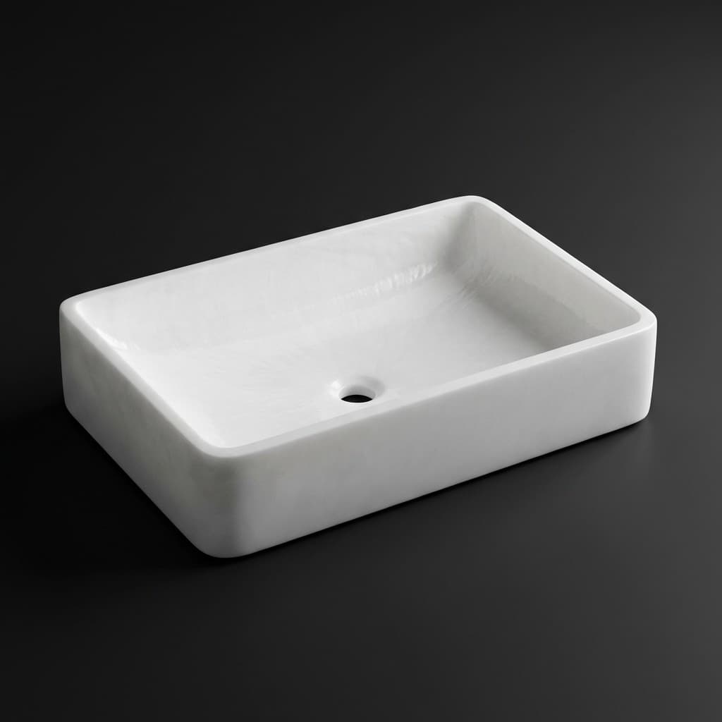 Hand-Carved Artisan Contour Rectangular Stone Sink - hero-light