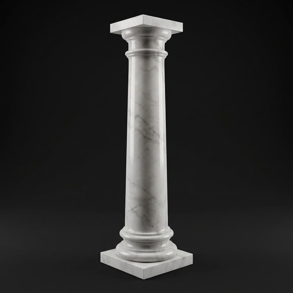 Exquisite Hand-Carved Tuscan Style Classic Stone Column