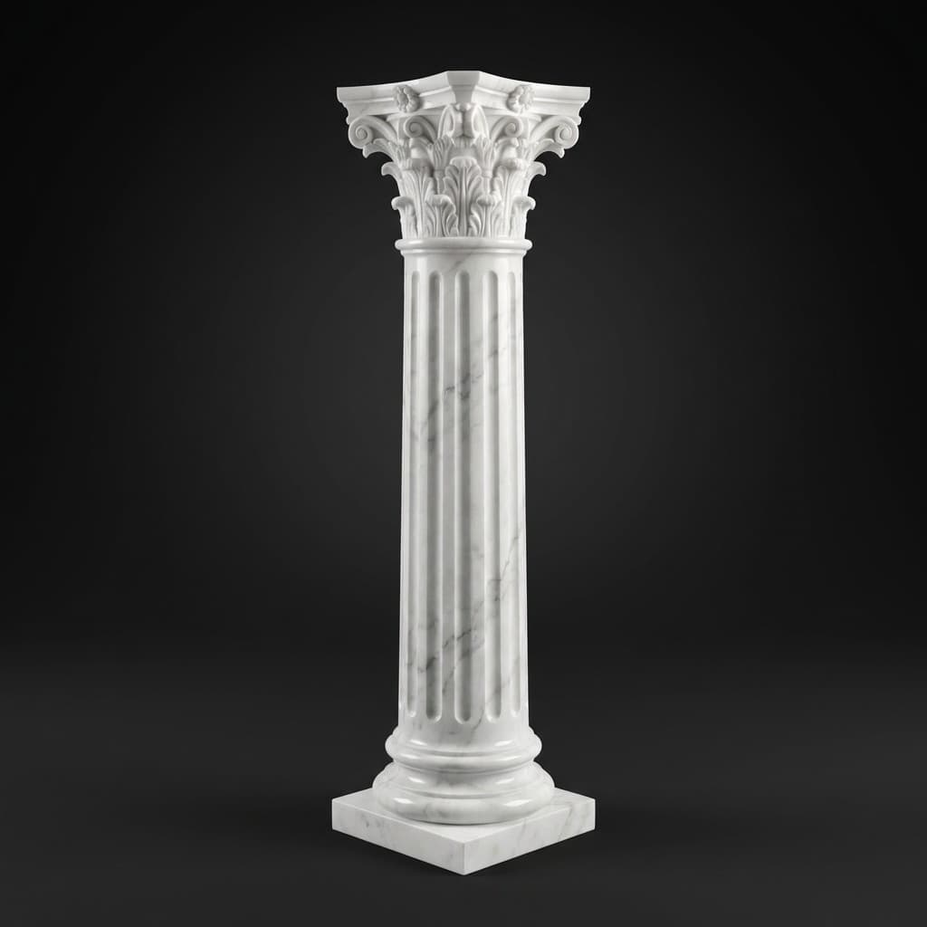 Hand-Carved Decorative Stone Architectural Pillars