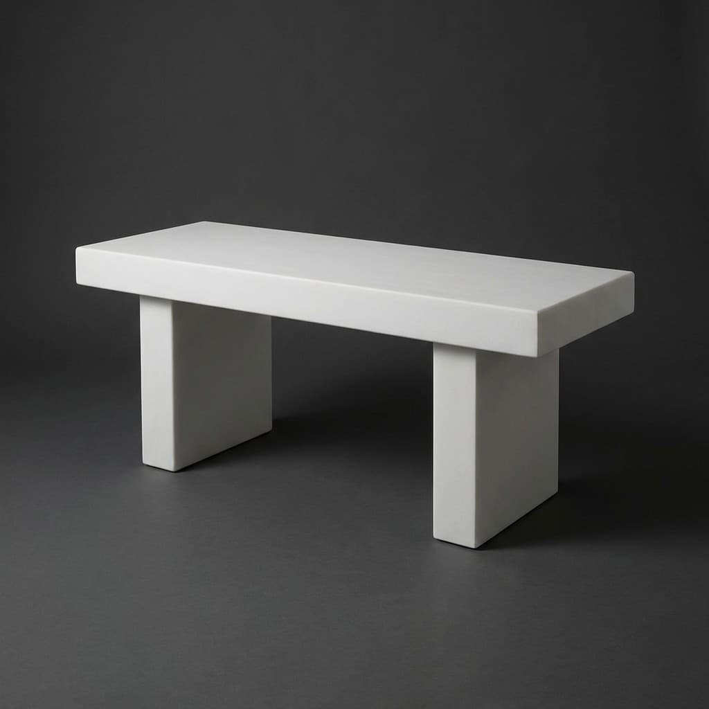 Hand-Carved Classic Stone Garden Bench