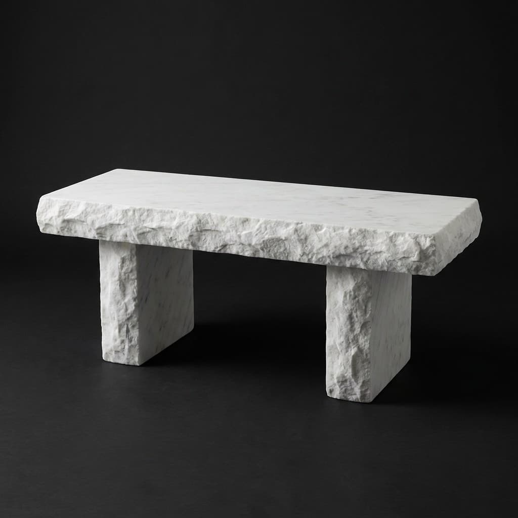 Elegant Hand-Carved Classic Stone Garden Bench