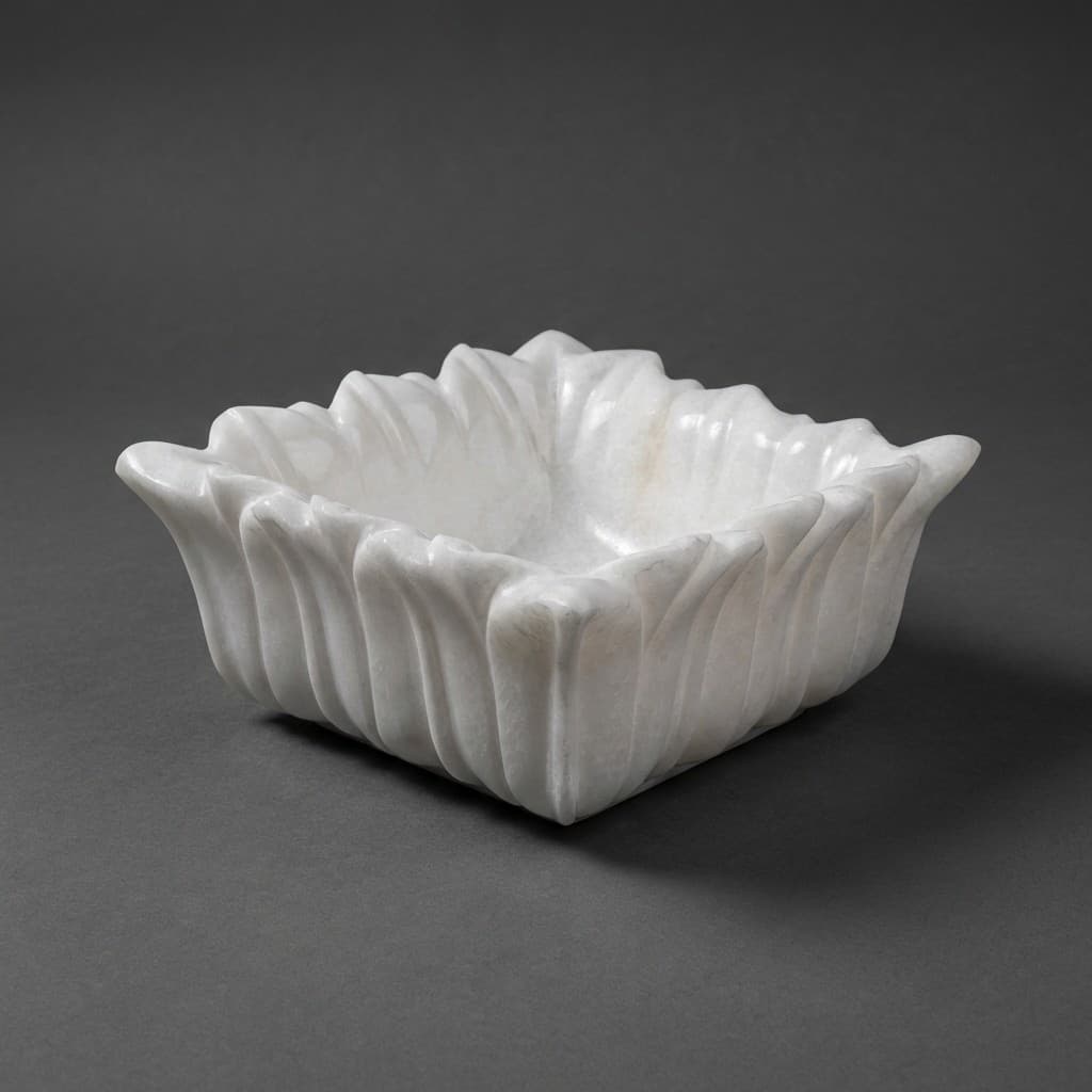 Exquisite Handcrafted Hover Square Stone Urli Bowl