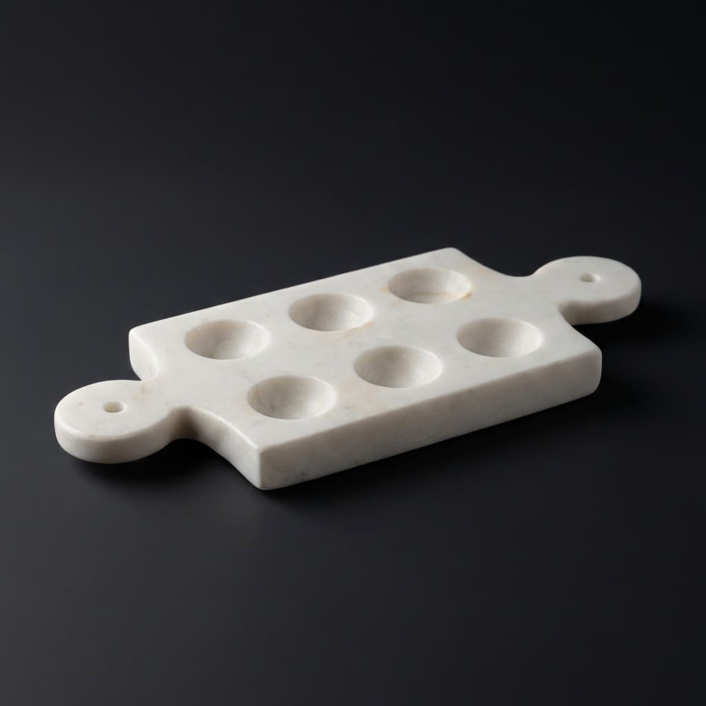 Handcrafted Artisan Stone Egg Storage Tray - hero-light