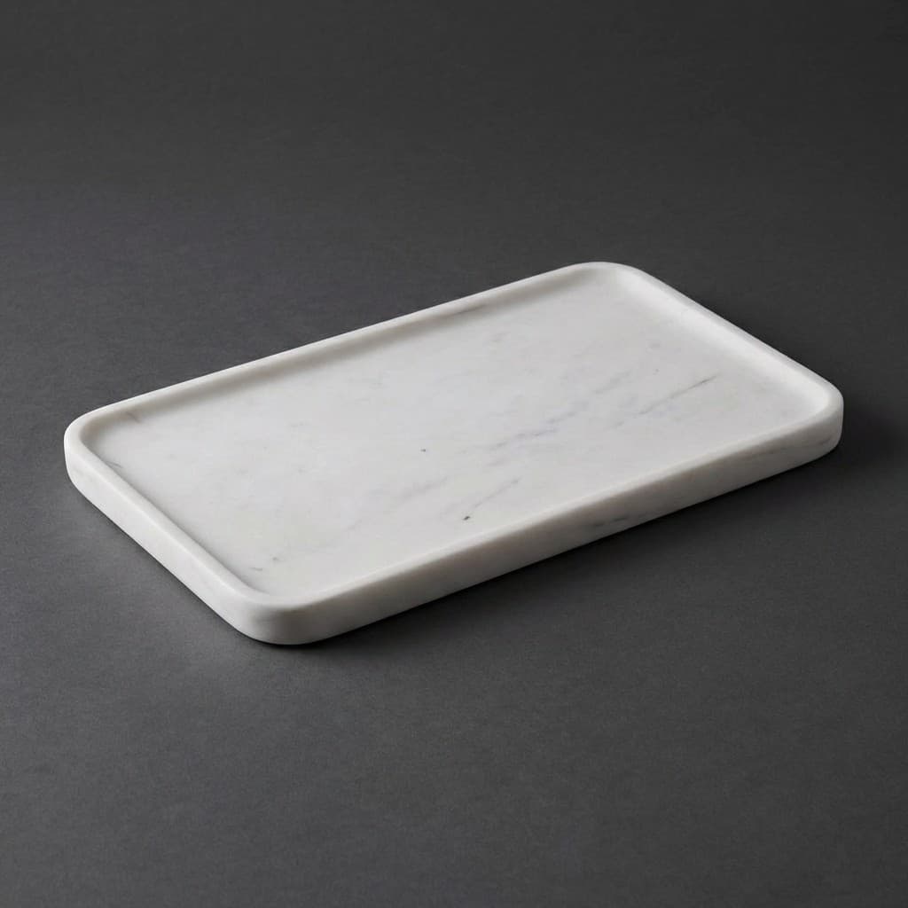 Artisan Hand-Carved Minimalist Stone Serving Tray
