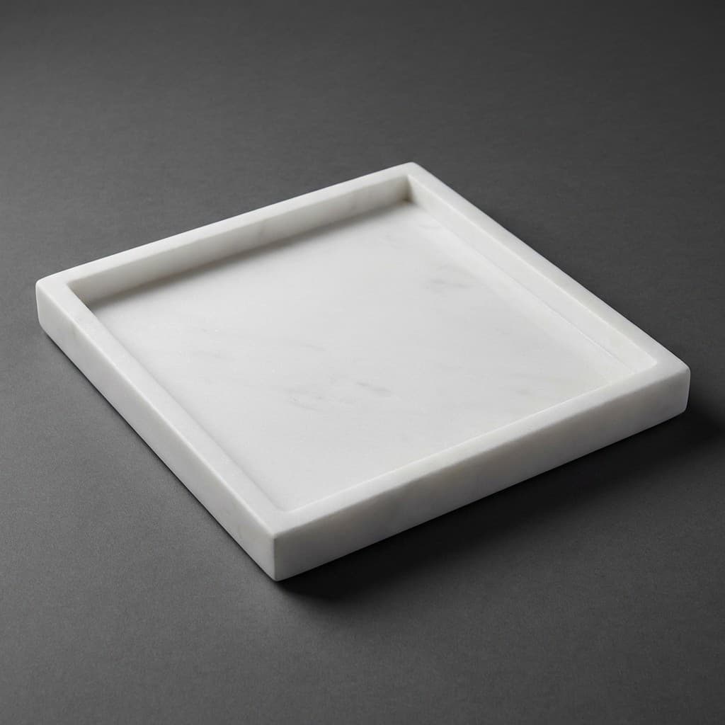 Artisan Crafted Minimalist Square Stone Serving Tray