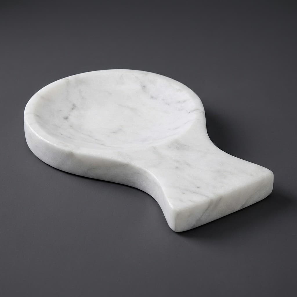 Artisan Hand-Carved Minimalist Stone Spoon Rest