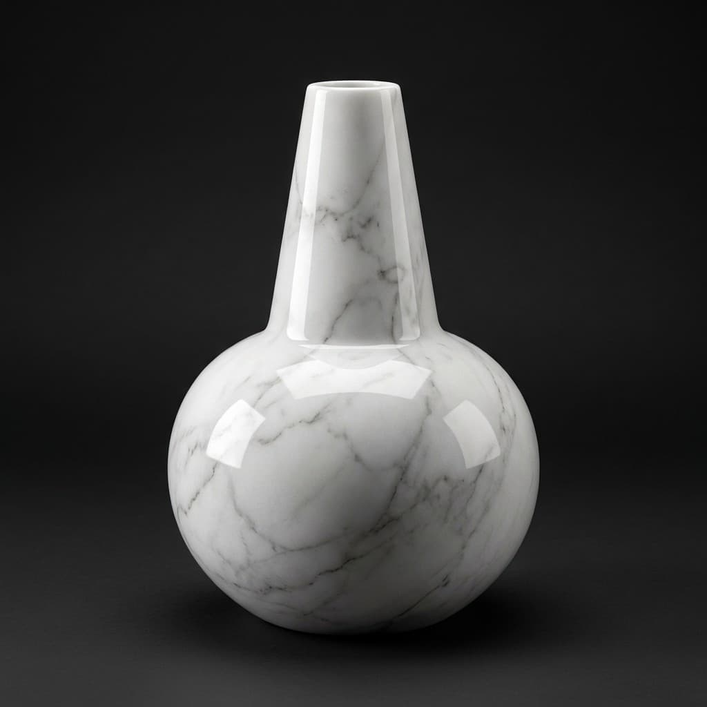 Artisan Handcrafted Sculptural Stone Vase with Tapered Design - hero-light