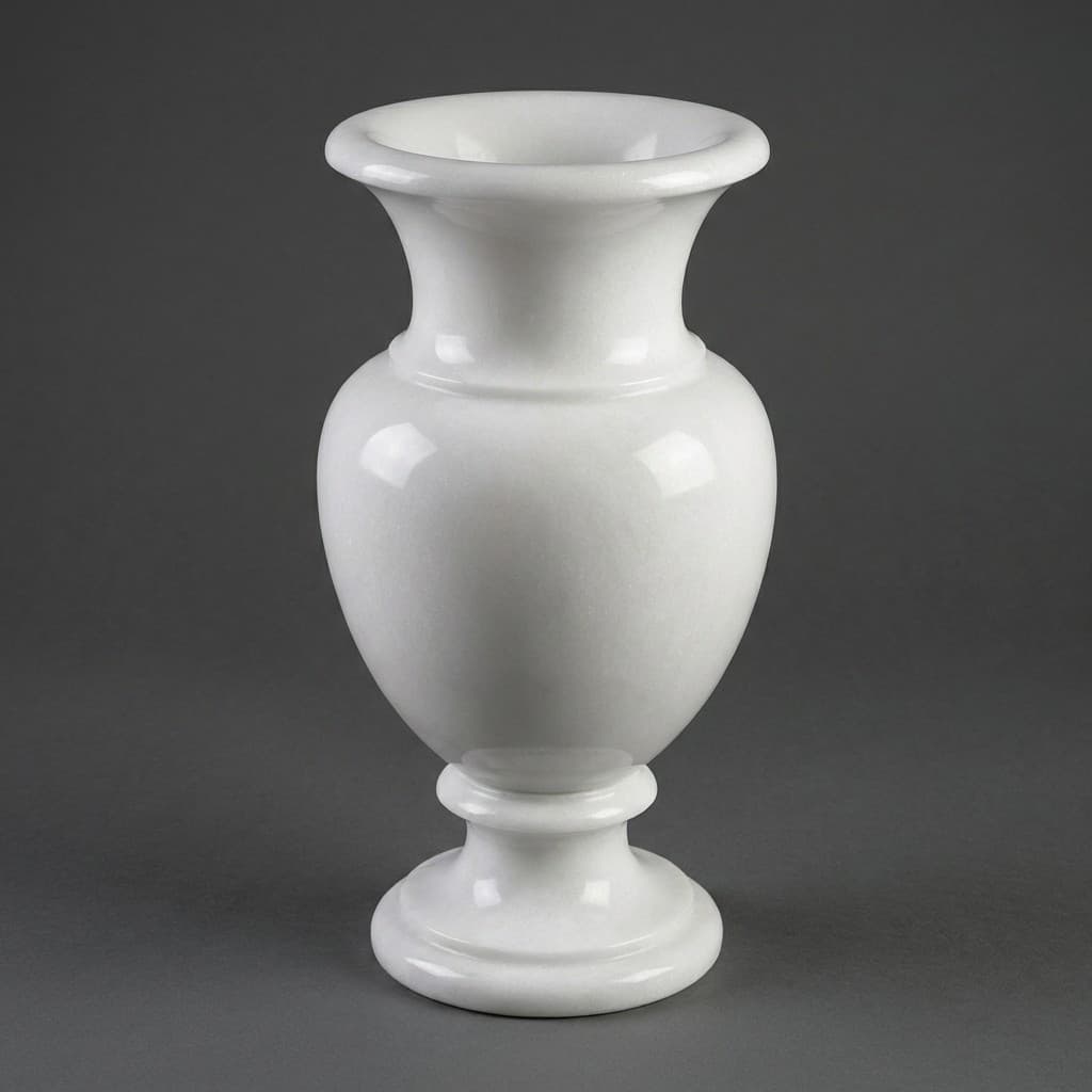 Exquisite Artisan Hand-Carved Stone Urn Vase - hero-light