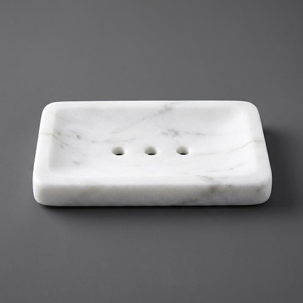 Elegant Hand-Carved Artisan Stone Soap Holder