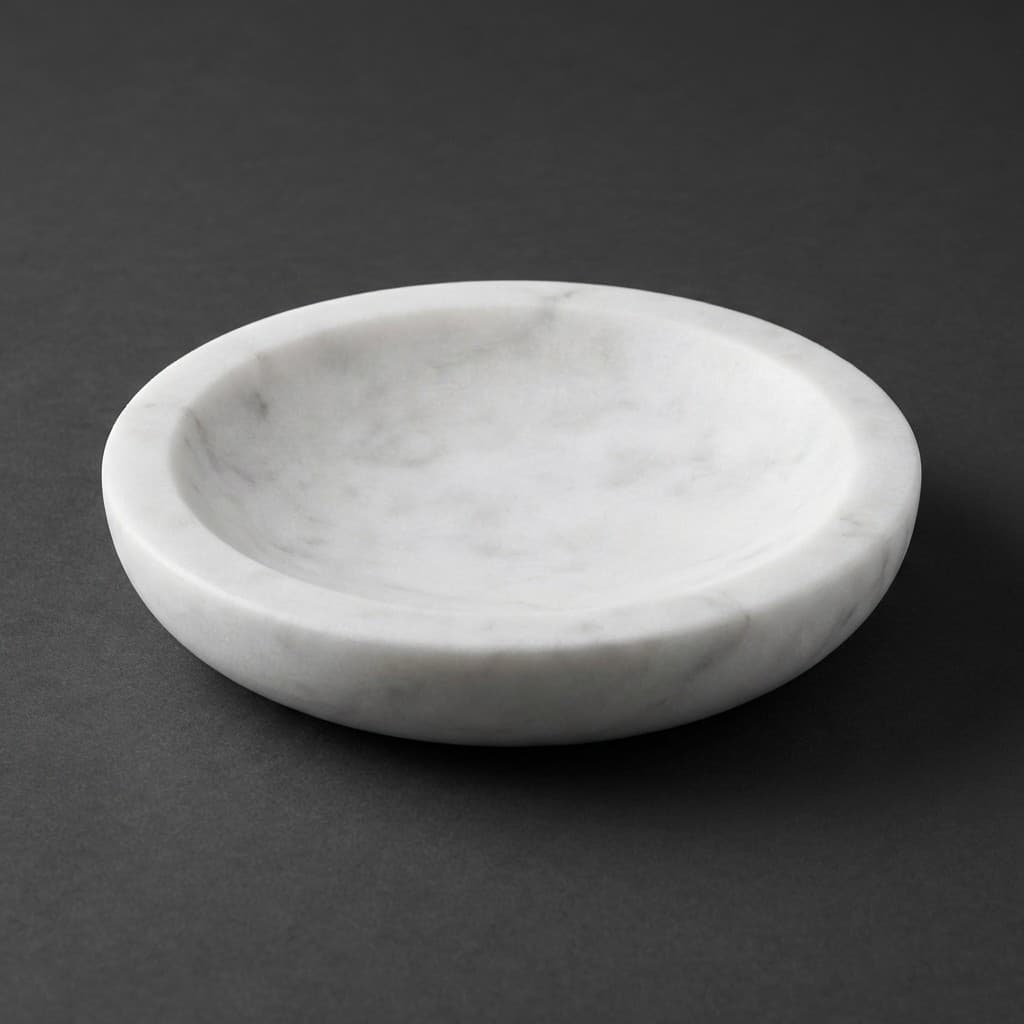Hand-Carved Ellipse Minimalist Stone Soap Dish - hero-light