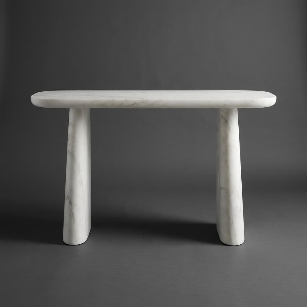 Hand-Carved Luxury Stone Console Table – Minimalist Artisan Design