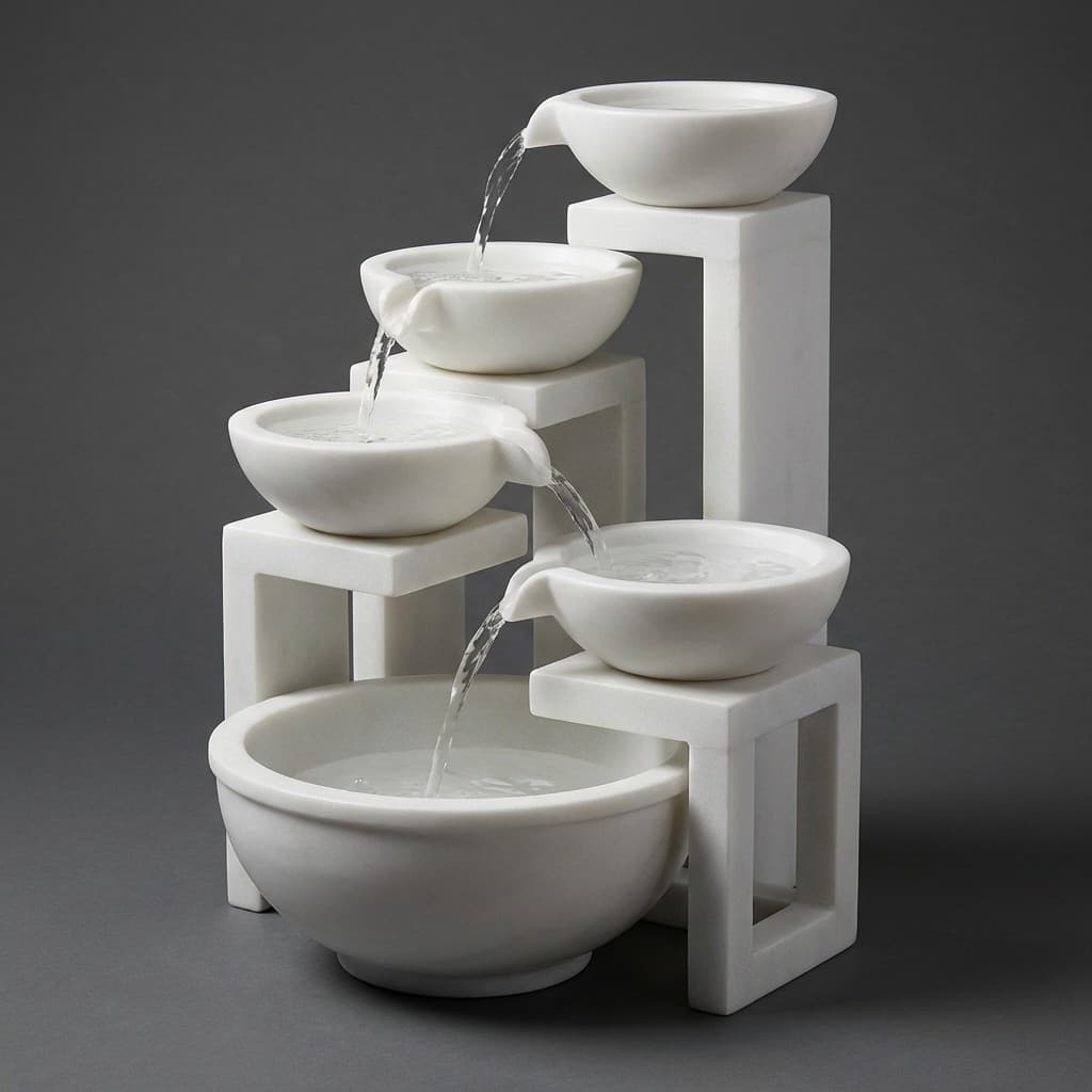 Artisan Handcrafted Stone Wall Waterfall Fountain